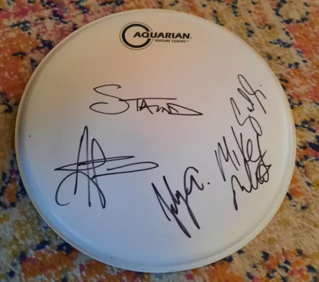 STAIND Signed Autograph Drumhead 2012 Uproar Festival Aaron Lewis Mike Mushok