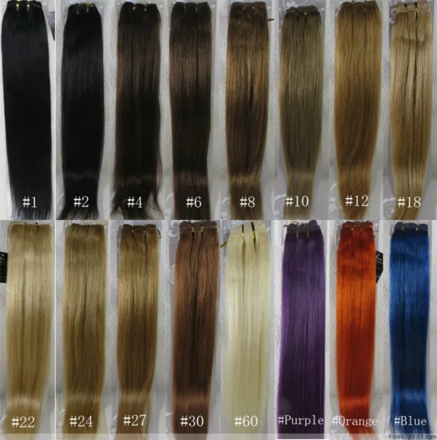 Extensiones de trama de cabello humano Remy AAAA 15""-36"" rectas 100 g de ancho 59"" más color 2