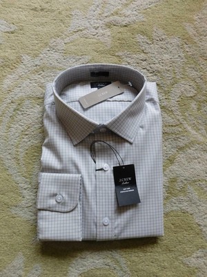 JCrew $70 Ludlow easy-care stretch cotton dress shirt light grey 17/35 AA835