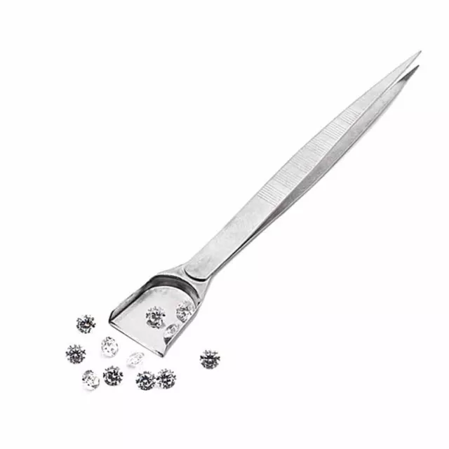 Pinzas de diamantes profesionales con cucharas palas para cuentas de gemas joyería T.di
