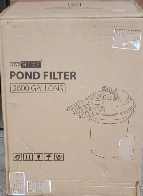 VIVOHOME Bio Pressure Pond Filter, Up to 2600 Gallons Koi Fish