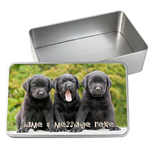 PERSONALISED PET FOOD Storage Tin LABRADOR DOG Animal Food Container