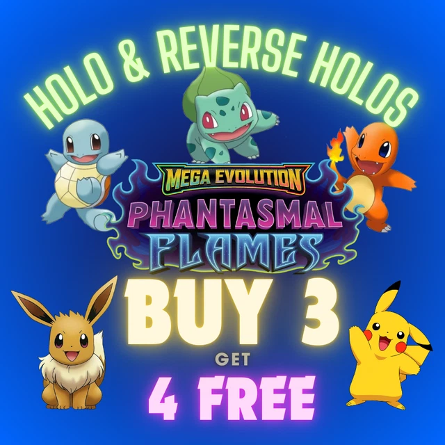 Eevee Pikachu Cards Pokemon TCG Cards - Mega Evolution: Base Set - Holo &  Reverse Holo Singles (Ungraded) Pokemon Booster Packs