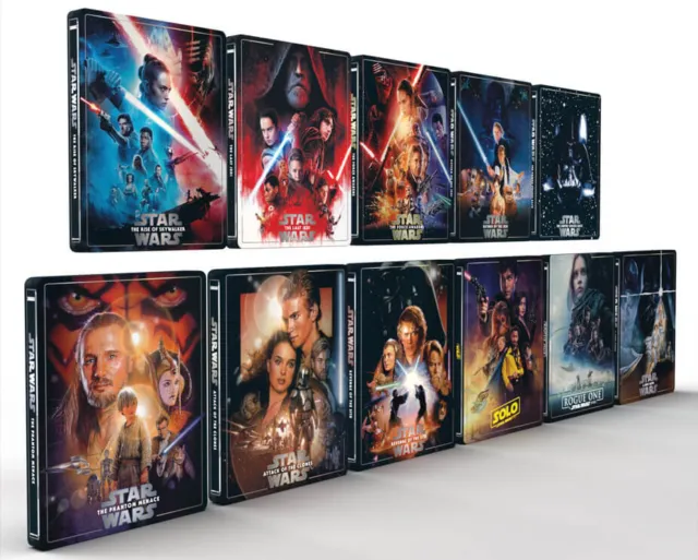 Lot Steelbook 4k Blu-ray " Star Wars " Édition Collector"