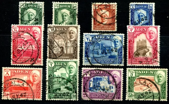 ADEN QU'AITI STATE 1942-46 TO 5R & ½a SHADE SG1/11, 1a USED