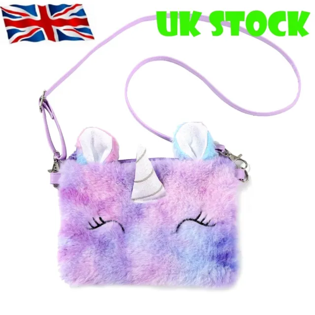 UK Rainbow Unicorn Crossbody Bag Messenger Shoulder Handbag  Kids Girls Purse