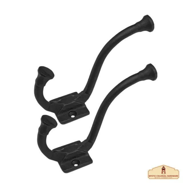Wall Hooks Cast Iron Coat Hat Towel Rack Heavy Rustic Wall Mount Hanger Set of 2