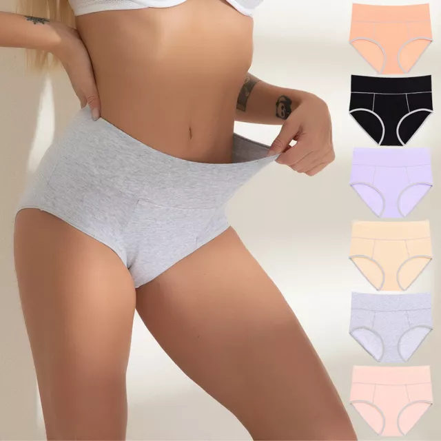 3 6 Pack Women's Panties Briefs Comfortable Cotton Hipster Knickers Underwear