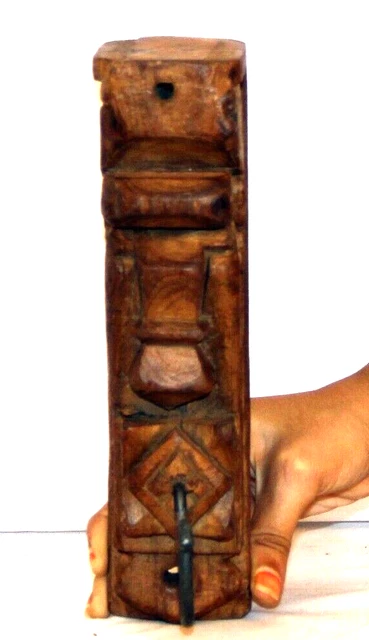 1920's Old Wooden Handcrafted Single Hook Key/Cloth Hanger Original 11253