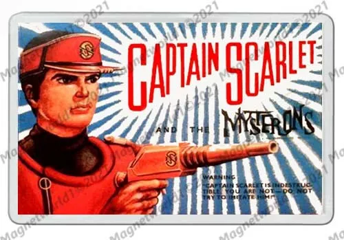 Retro - Captain Scarlet Gun Lone Star Box Art New Jumbo Fridge Magnet Or Keyring