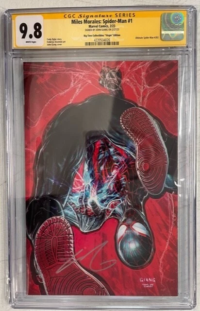 Miles Morales Spider-Man #1 Signed Cgc 9.8 John Giang Exclusive Virgin Variant