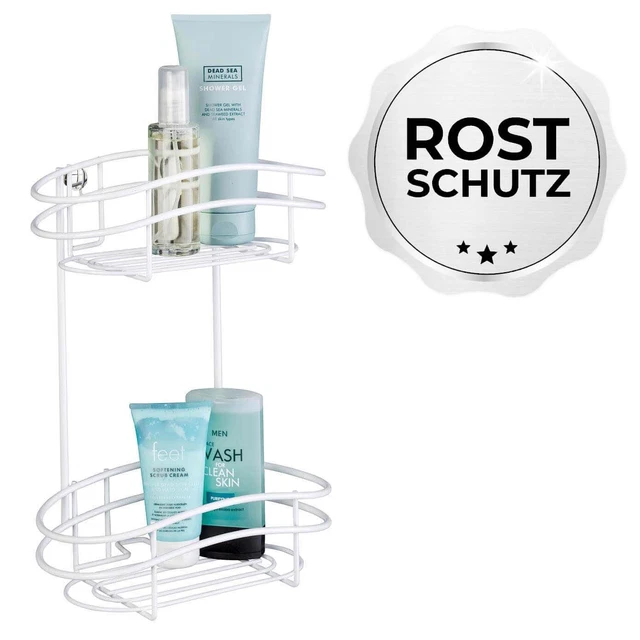 WENKO Wand Regal CLASSIC Küchen Dusche Caddy Hängen 2 Ablagen Korb Bad Gäste WC