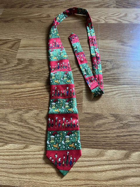 Vintage Dr. Seuss Christmas Necktie Tie 100% Silk Grinch Max Whoville 1994 Vintage Dr. Seuss Christmas Necktie Tie 100% Silk Grinch Max Whoville 1994