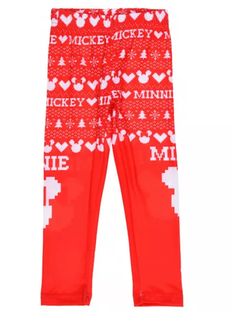 Ragazze Ufficiale Disney Bambini Minnie Mouse Leggings per Stampato 3-8