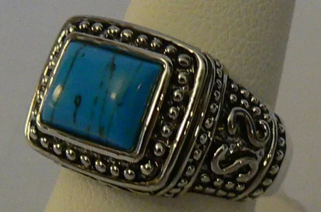 Park Lane "CASINO ROYALE" Ring  Genuine Turquoise Nice! - Size 6 - Reg. $39
