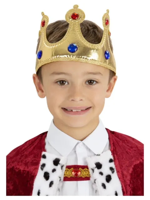 Majestueux Enfants Couronne Or Royal Accessoire Garçons Filles Smiffys Qualité
