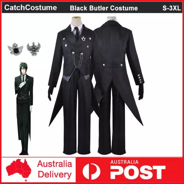 Anime Black Butler Kuroshitsuji Sebastian Michaelis Tuxedo Cosplay Costume Suit