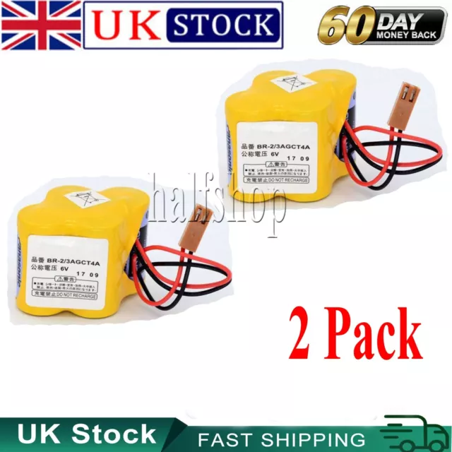 2pcs BR-2/3AGCT4A 6V PLC Battery For Machine A98L-0031-0025 CNC System with Plug