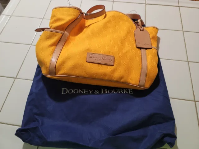 Vintage Dooney Bourke Handbag with Lemon yellow and original bag it came in.
