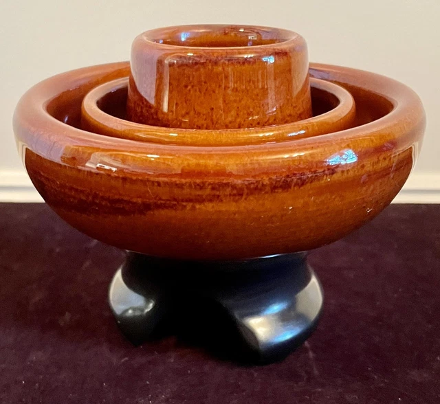Ceramic / Porcelain Insulator - Brown Glaze - Large / Nice! Pinco-8 2064