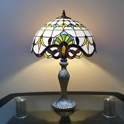 Tiffany Table Lamp 10 Inch Dome Shade E27 Bulb 16 Inch Height Multicolour Art UK