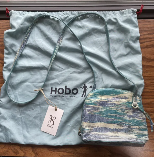 NWT Hobo INTERNATIONAL  - Nash Small Crossbody In Cracked Glass Teal Gold Navy