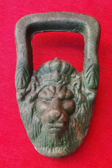 Ancienne Tete de Lion Royal en Fonte - Poignée Vase Medicis - Heurtoir de Porte