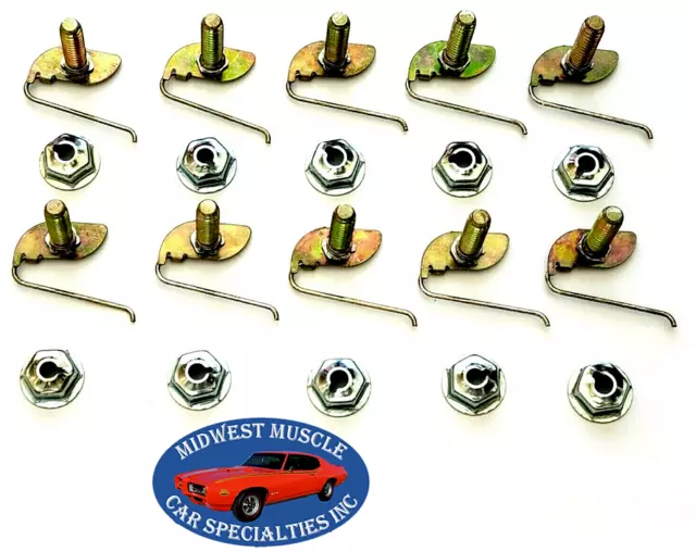 1/2"-5/8" Trim Molding Moulding Clips & Nuts For Chrysler Dodge Plymouth 10pcs F
