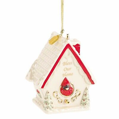 Lenox 2015 Bless Our Home Ornament Annual Birdhouse Christmas Cardinal Gift NEW