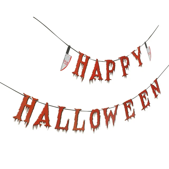 Alfabeto de Halloween Papel Casa Embujada Banner Halloween Foto Accesorios