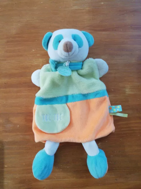 Doudou Et Compagnie Panda Marionnette Orange Vert Bleu Blanc TOC Toc