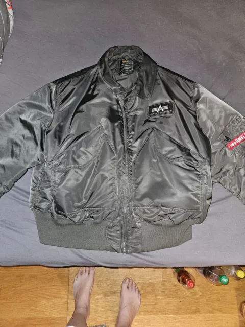 Alpha Industries Bomber Jacke CWU 45 Rep. Grey grau Fliegerjacke Grösse 4XL