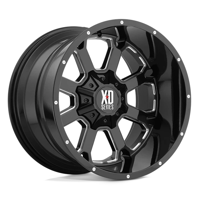 2 New 22X10 KMC XD Buck 25 Gloss Black Milled Wheel/Rim 6x135 22-10 6-135 ET-18