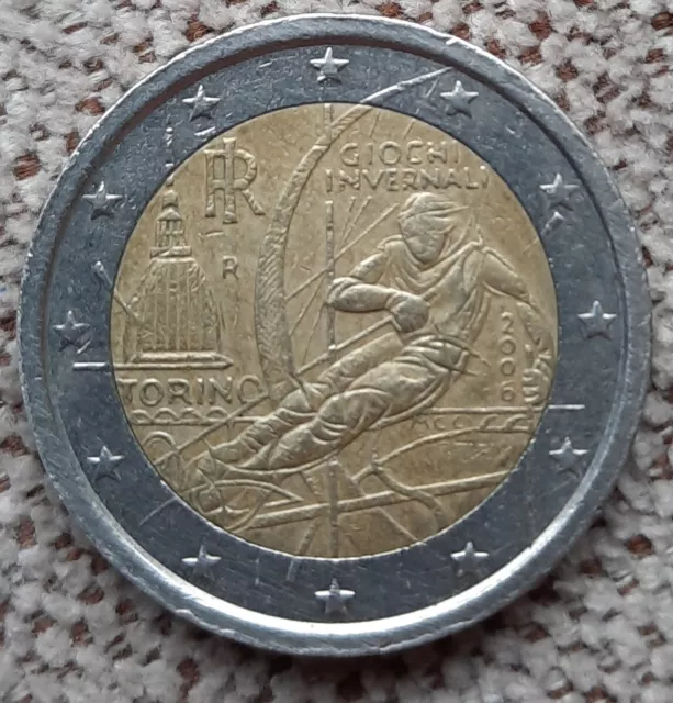 Moneda de 2 EUROS ITALIA  AÑO 2006 . CONMEMORATIVA TORINO GIOCHI INVERNALI.