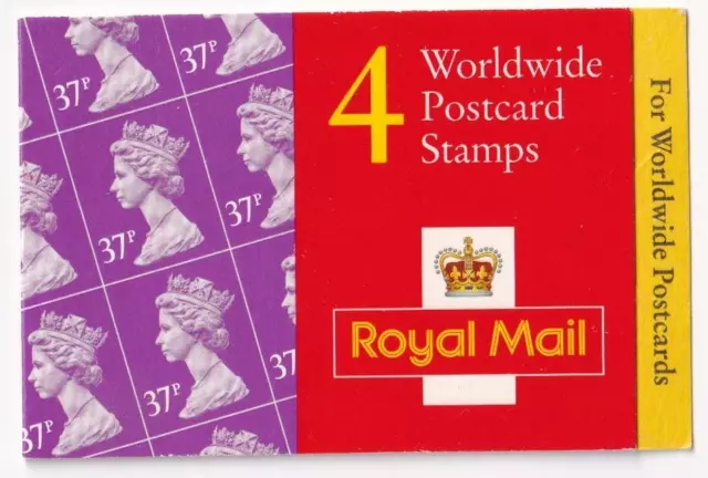 GB WORLDWIDE POSTCARD STAMPS 4 x 37p BOOKLET POST FRESH FROM KIMSS30 STAMPS