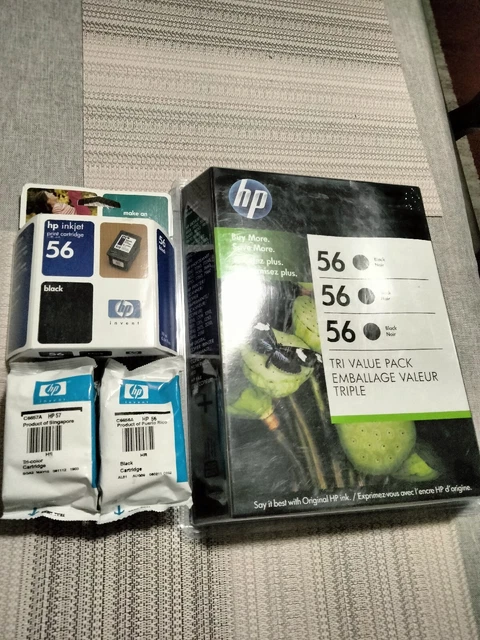 Genuine HP 56 Black 57 Tri-color Ink Cartridges 6 Pack Sealed New OEM