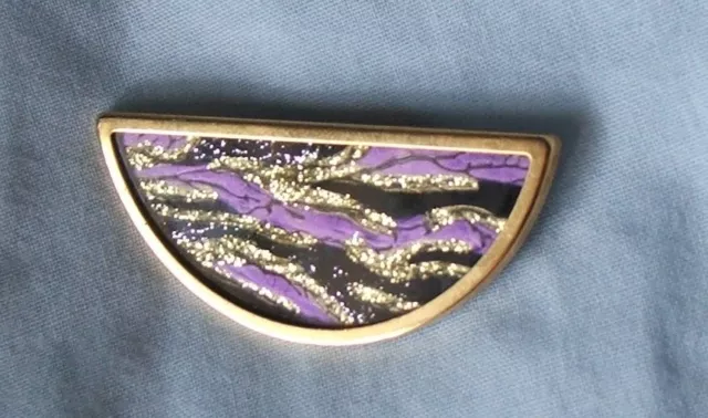 VINTAGE BROOCH UHLIG brooch 1970 s hand painted vintage silk