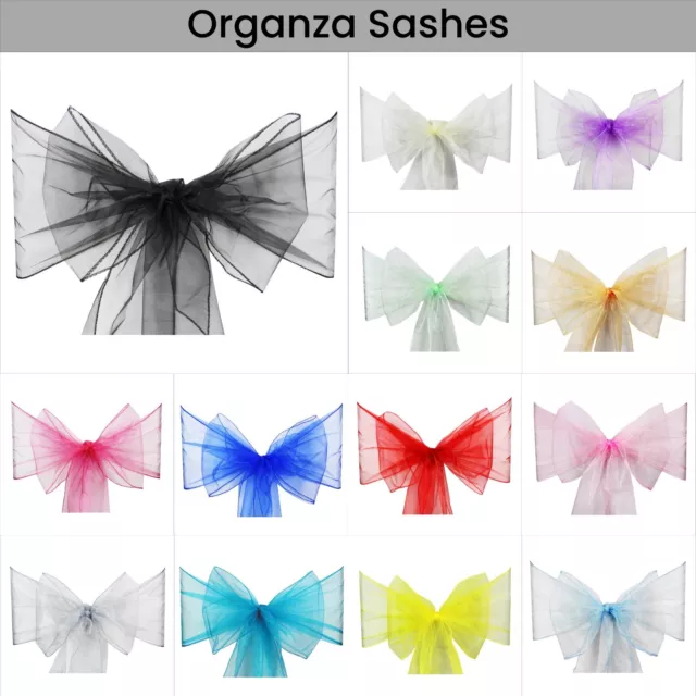 10 Organza Cintos para Amplio Fuller Cubierta Silla Lazos Faja Fiesta Boda Decor