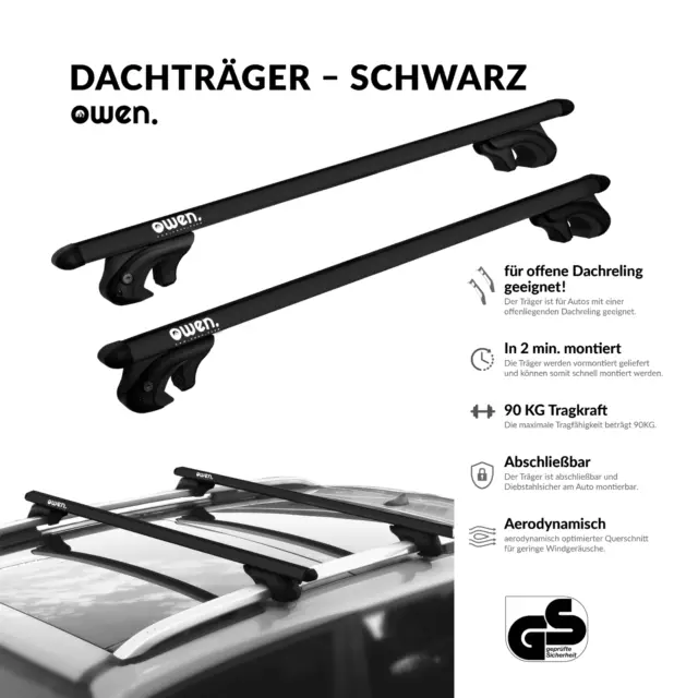 Dachträger schwarz Owen 4.0 u.A für Seat Tarraco SUV 09|2018 - heute KN2