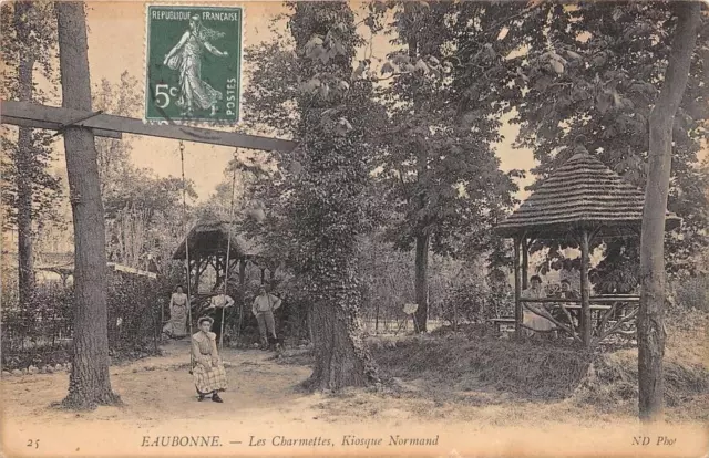 Cpa 95 Eaubonne Les Charmettes Kiosque Normand