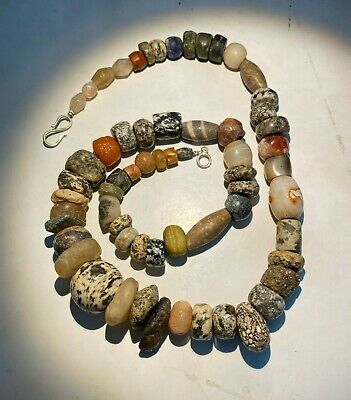 Old Beads From Ancient Stone Age Agate Antiquities Jewelry Necklace 3