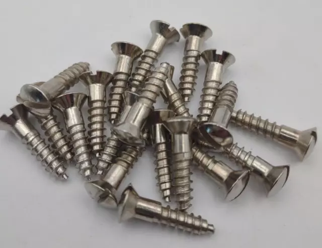 #8 x 3/4" Nickel Plated Oval Head Slotted Steel Wood Screws (20) Packs #csp06