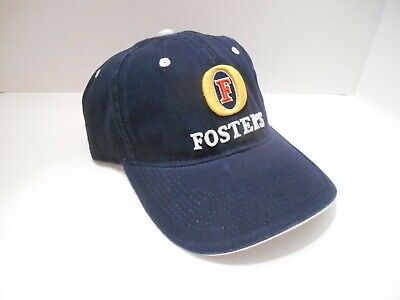 FOSTER'S BEER Cap / Hat Blue Embroidered Logo Adjustable Strap 100% Cotton NEW