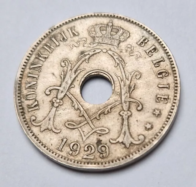 Pièce de monnaie 25 centimes Albert Ier 1929 Belgique (En Néerlandais)