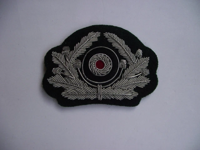 WW2 ARMY VISOR Cap Wreath and Cockade Repro Bullion Badge Patch £13.99 ...