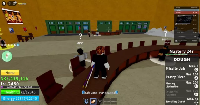 Blox Fruit Account Lv:2450Max, Awaken Dark, GodHuman, Soul Guitar, Unverified Account