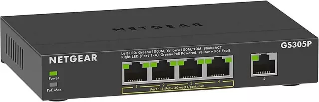 Fachhändler: NETGEAR GS305P PoE Switch 4 Port Gigabit Ethernet LAN Switch PoE+