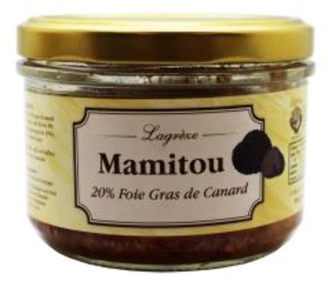 Le MAMITOU, 20% de Foie Gras de Canard et 3% de Truffe, bocal 180 gr, Lagrèze