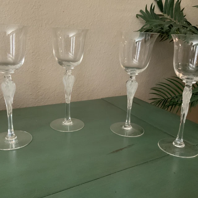 4 Signed Igor Carl Faberge Crystal Wine Glass Russian Ballerina ANNA PAVLOVA