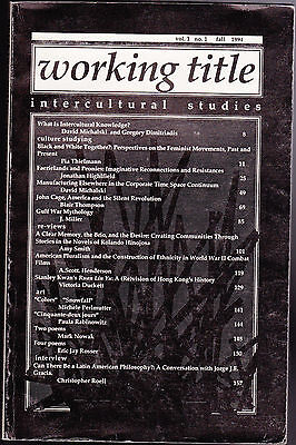 Working Title Intercultural Studies Magazine Fall 1994 Feminist Movements #1